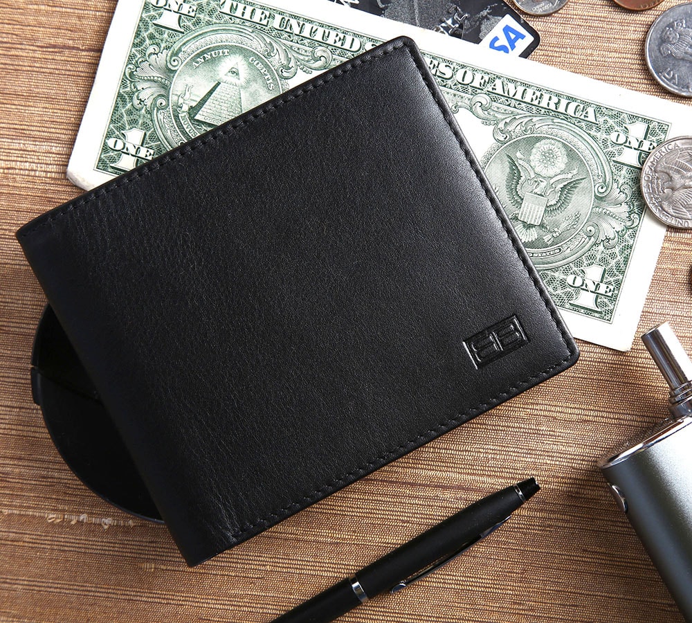 Genuine Leather Wallet for Men with Coin Pocket – Soft Real Leather Bifold Wallet, RFID Safe, Stylish & Durable Mens Purse for Daily Use - EG-MLW-786