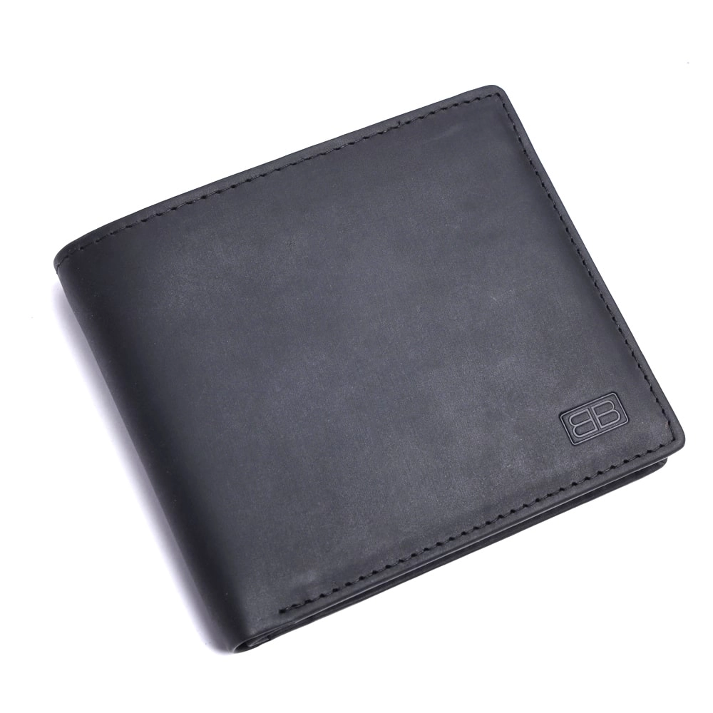 Brooklyn Bridge Crazy Horse Leather Wallet for Men – RFID Safe Vintage Bifold Wallet with Coin Pocket-BB-MW-786-CW-FG-CHL-YS-BLACK 1