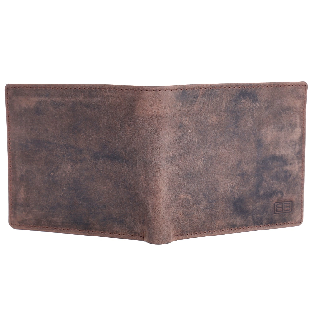 Brooklyn Bridge Crazy Horse Leather Wallet for Men – RFID Safe Vintage Bifold Wallet with Coin Pocket-BB-MW-786-CW-FG-CHL-YS-BROWN 1