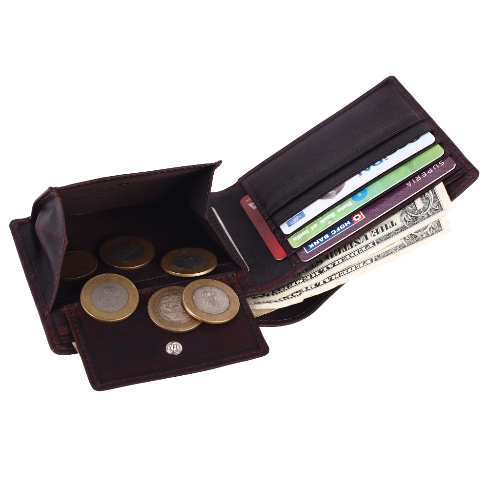 Brooklyn Bridge Genuine Leather Wallet for Men with Coin Pocket – Oil Pull Up Brown RFID Safe Bifold Wallet-BB-MLW-786-CW-FG-OPL-YS-BROWN 1