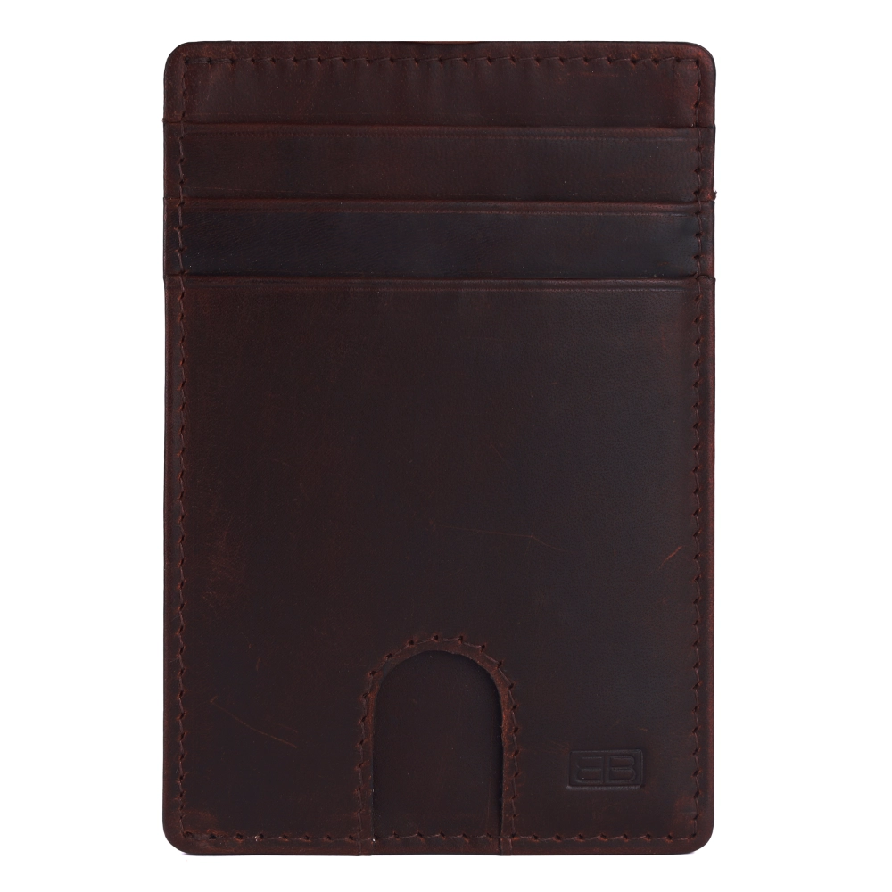 Brooklyn bridge Genuine Leather Slim Wallet for Men – RFID Front Pocket Minimalist Card Holder-BB-CH-788-CW-FG-OPL-YS-BROWN 1