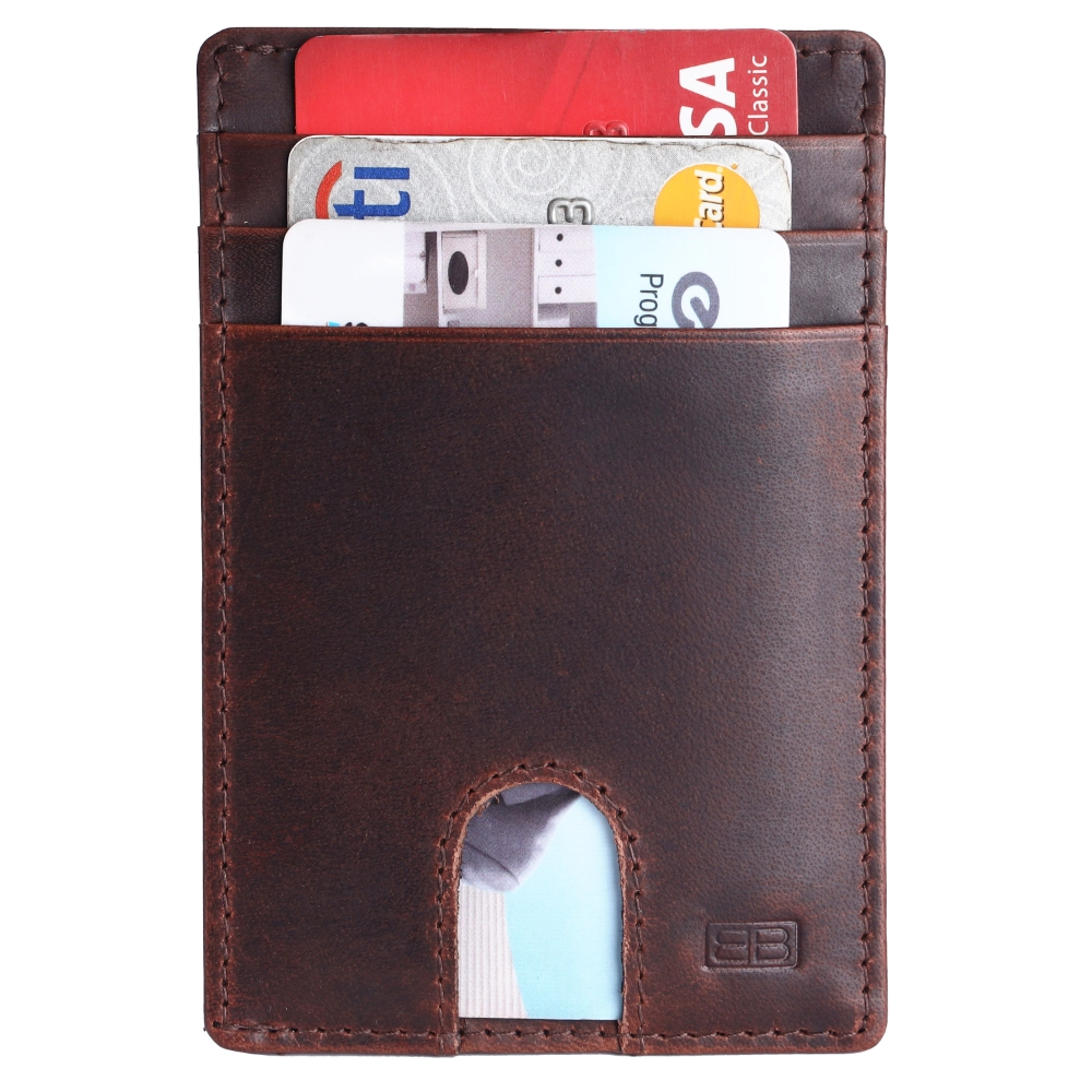 Brooklyn bridge Genuine Leather Slim Wallet for Men – RFID Front Pocket Minimalist Card Holder-BB-CH-788-CW-FG-OPL-YS-BROWN 1