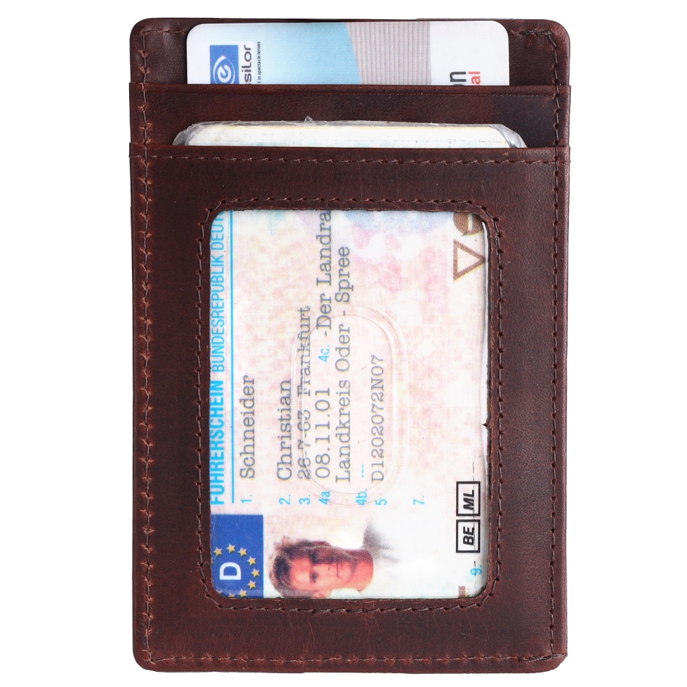 Brooklyn bridge Genuine Leather Slim Wallet for Men – RFID Front Pocket Minimalist Card Holder-BB-CH-788-CW-FG-OPL-YS-BROWN 1