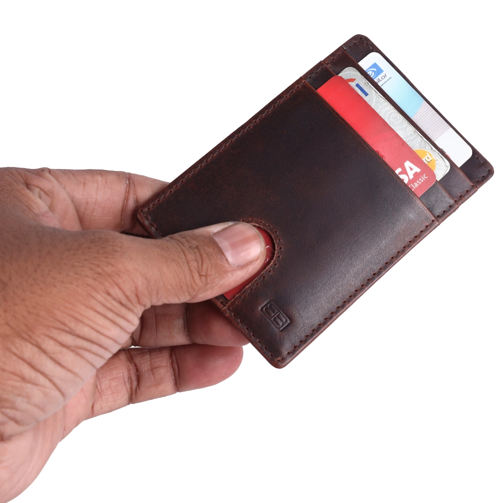 Brooklyn bridge Genuine Leather Slim Wallet for Men – RFID Front Pocket Minimalist Card Holder-BB-CH-788-CW-FG-OPL-YS-BROWN 1