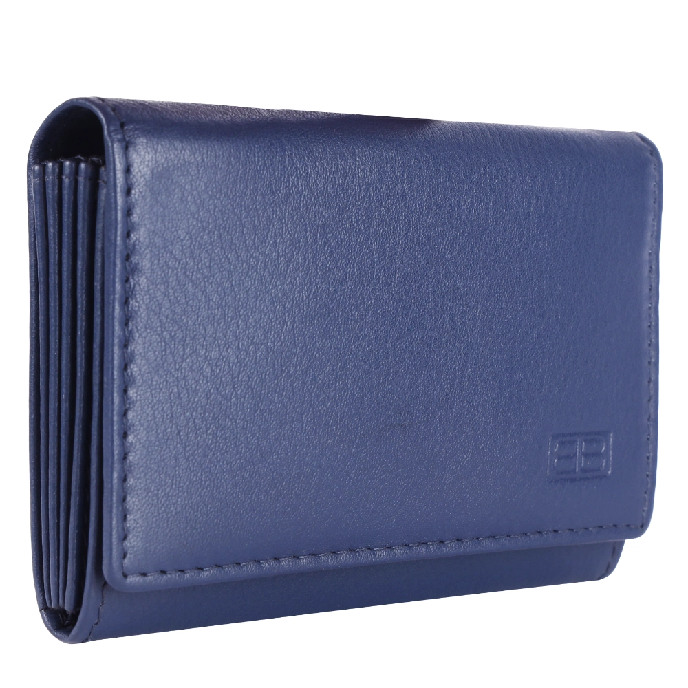 Slim Genuine Leather RFID Card Holder Wallet for Men & Women - Compact Travel Money Organizer - EG-CH-790-CW-FG-NL-YS-BLUE 1