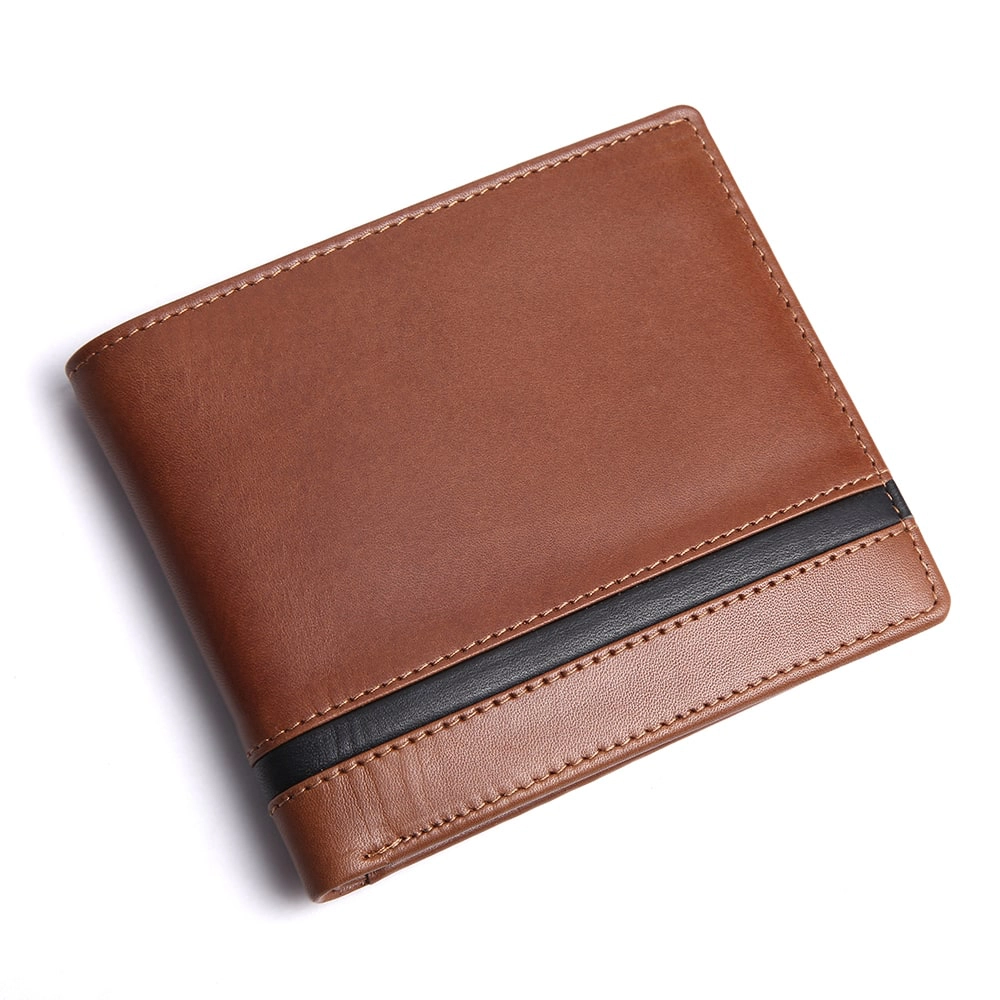 Brooklyn Bridge Genuine Leather Slim Wallets for Men – Minimalist RFID Blocking Bifold Front Pocket Wallet BB-MW-794-CW-FG-VTL-YS-BROWN 1