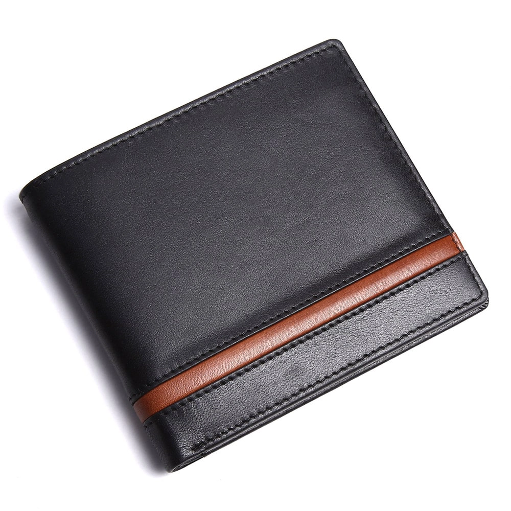 Brooklyn Bridge Genuine Leather Slim Wallets for Men – Minimalist RFID Blocking Bifold Front Pocket Wallet BB-MW-794-CW-FG-VTL-YS-BLACK 1