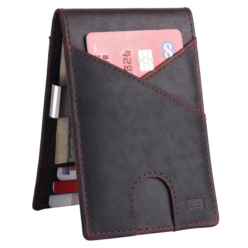 RFID Protected Money Clip Wallet with ID Window for Men - Image 3