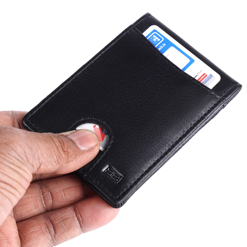 Slim RFID Protected Money Clip Wallet in Genuine Leather - Image 10