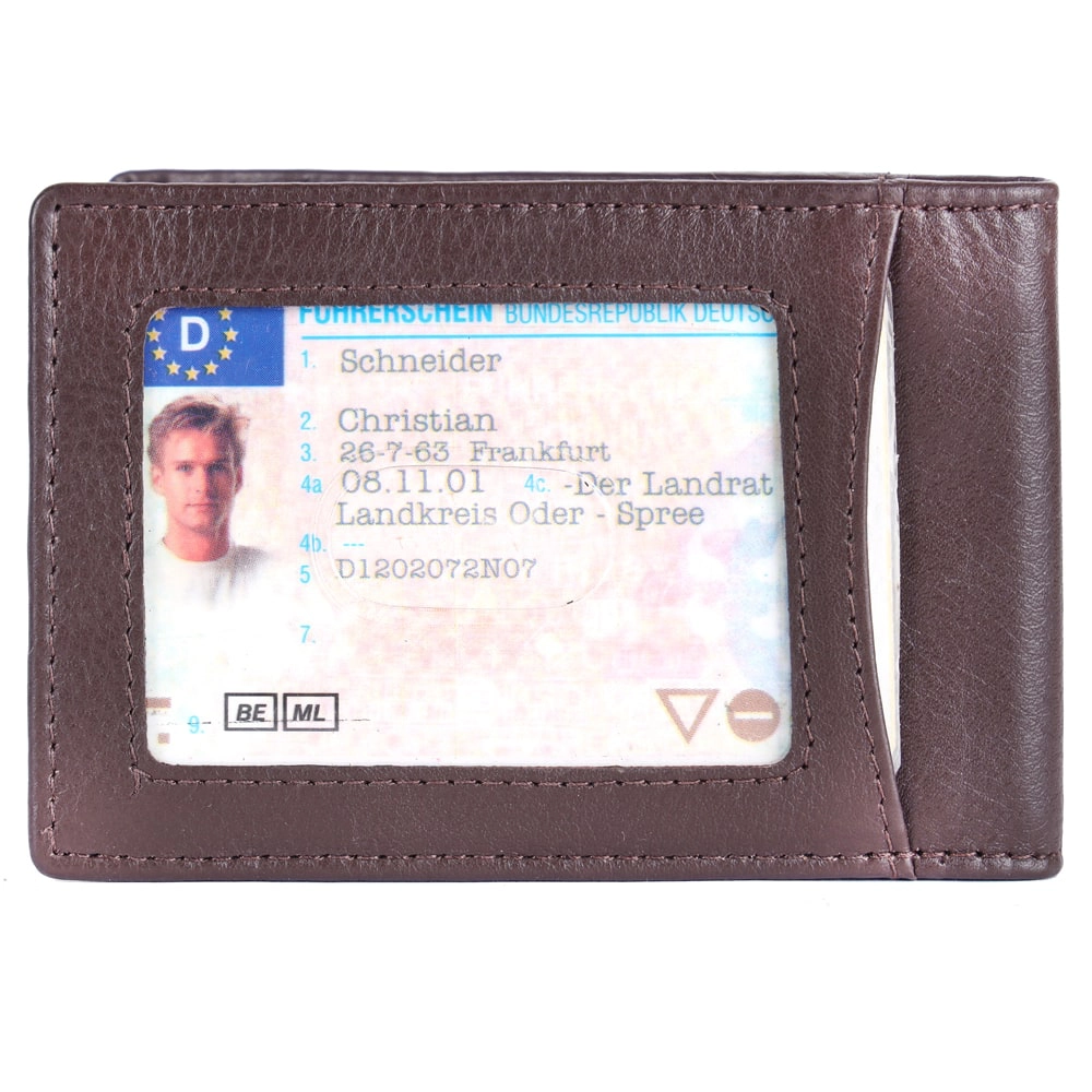 Slim RFID Protected Money Clip Wallet in Genuine Leather - Image 4