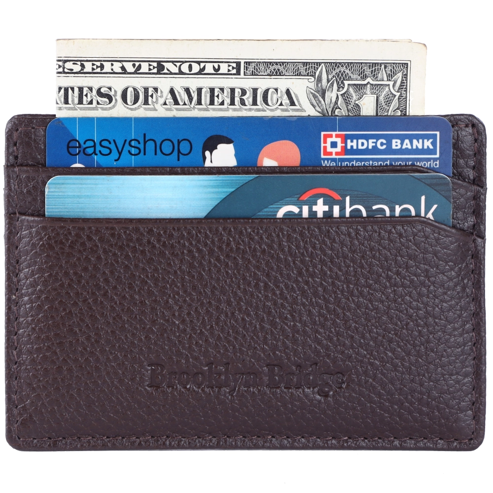 RFID Protected Leather Card Holder Wallet for Secure Storage - Image 2
