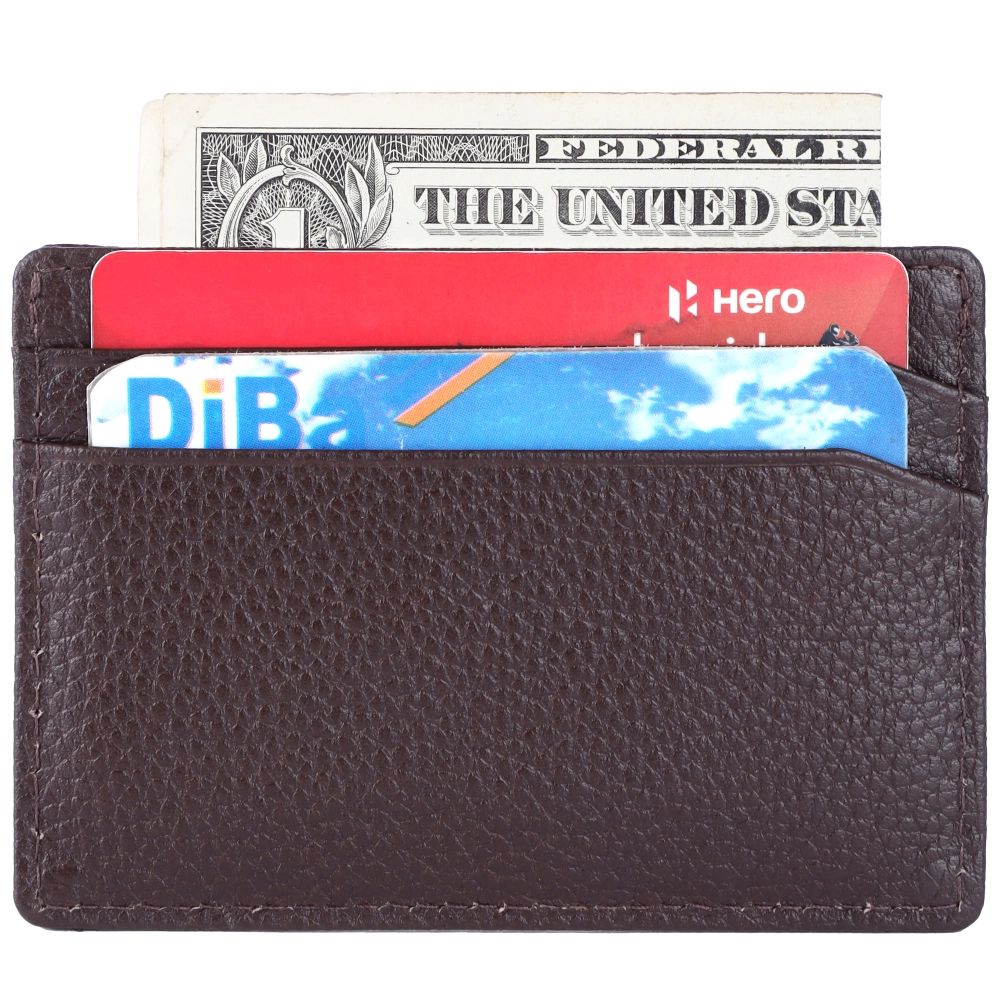 RFID Protected Leather Card Holder Wallet for Secure Storage - Image 3