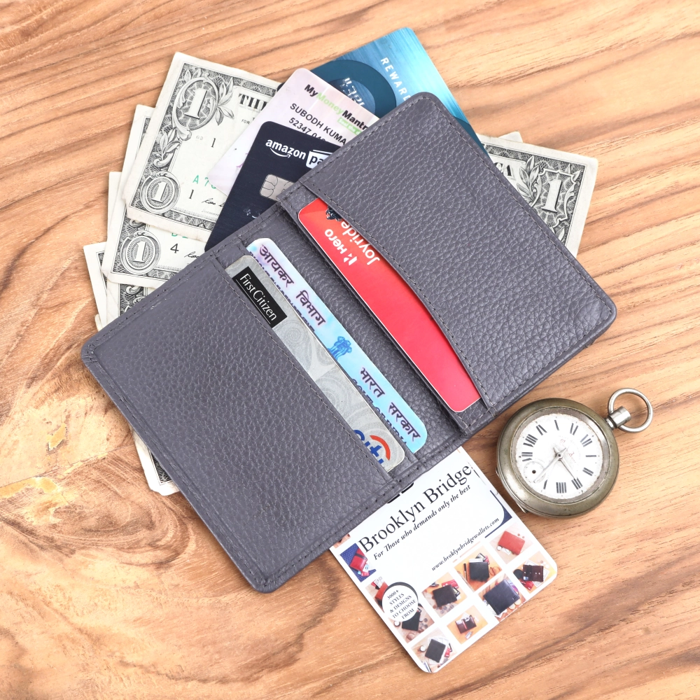 Premium RFID Protected Leather Card Holder Slim Wallet - Image 29