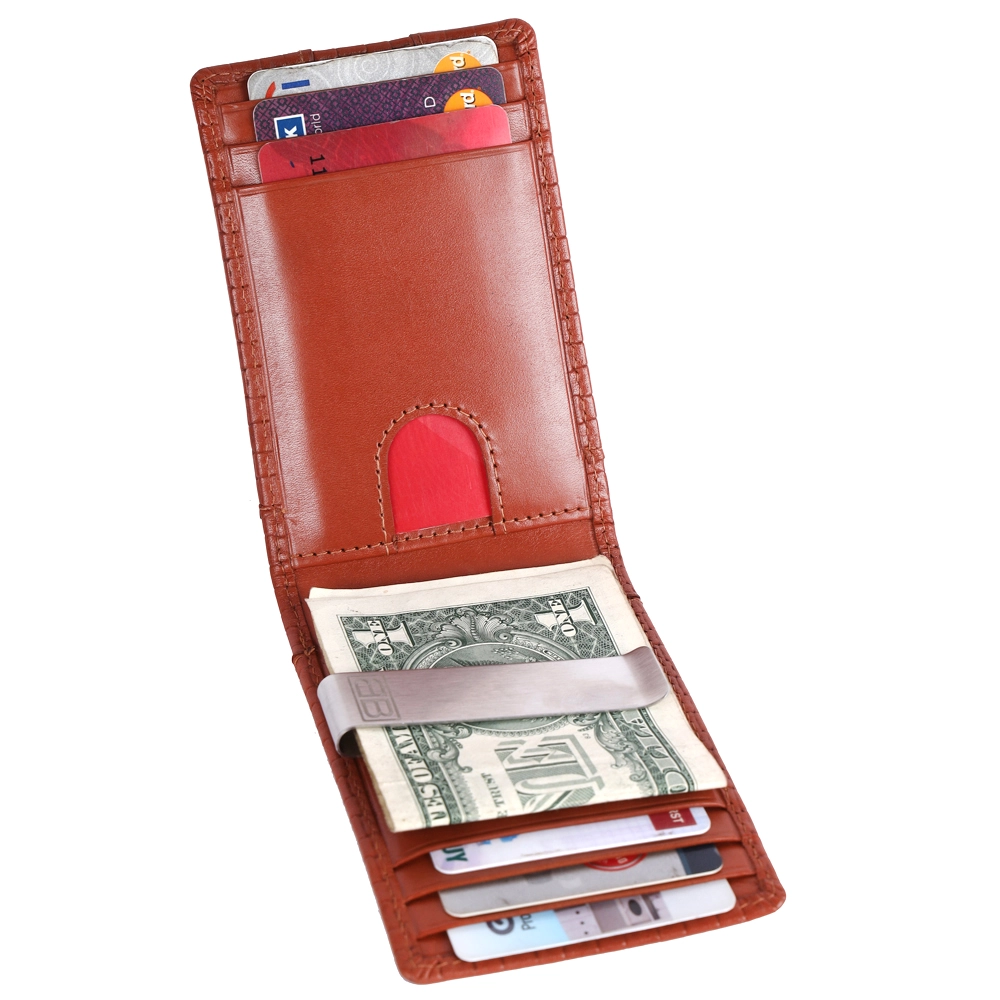 Leather RFID Protected Money Clip Wallet | Front Pocket - Image 3