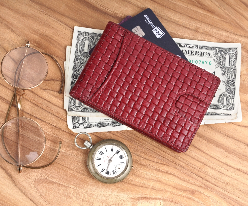 Leather RFID Protected Money Clip Wallet | Front Pocket - Image 11