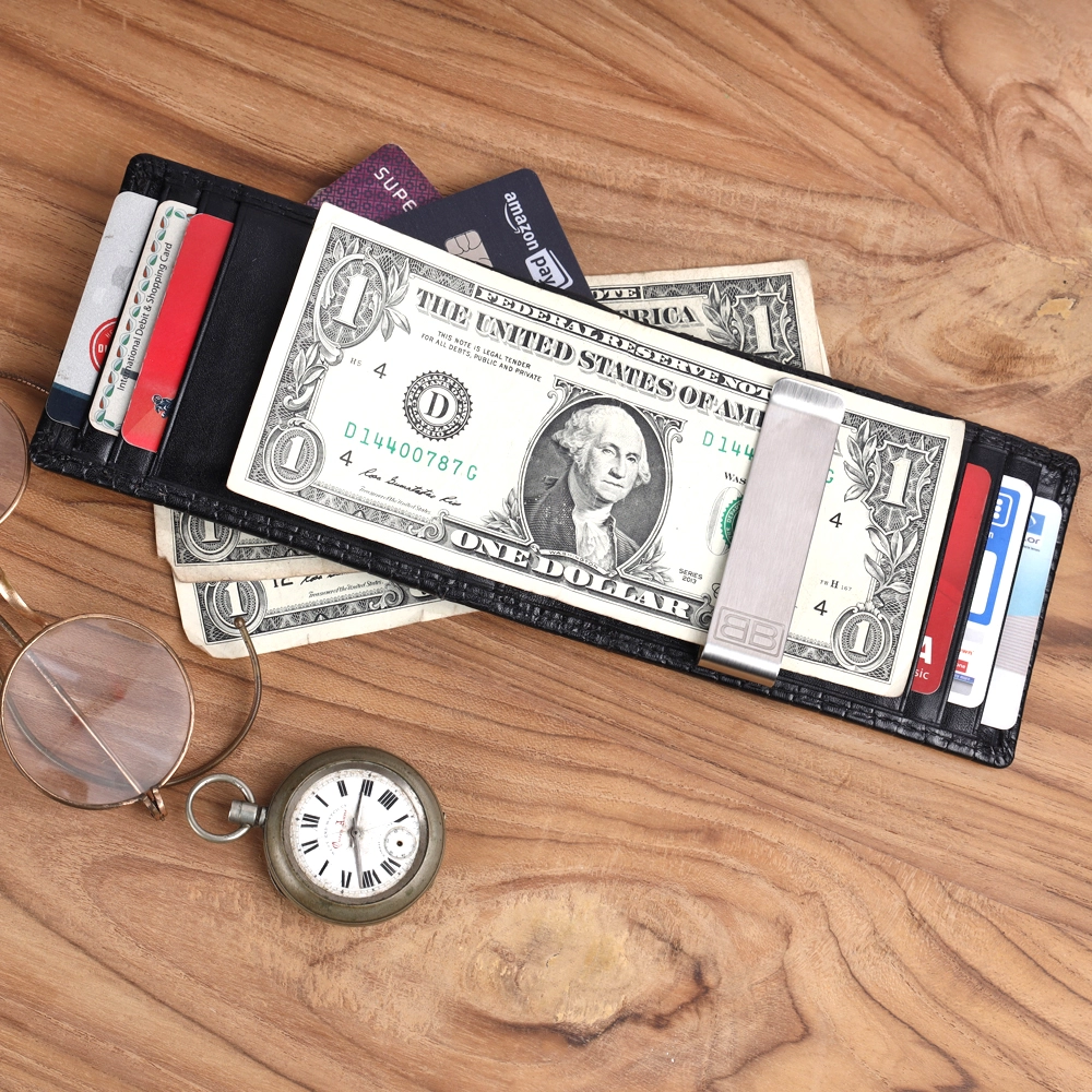 Leather RFID Protected Money Clip Wallet | Front Pocket - Image 15