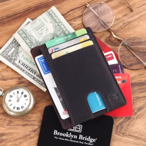 RFID Protected Leather Card Holder Wallet with Slim Design