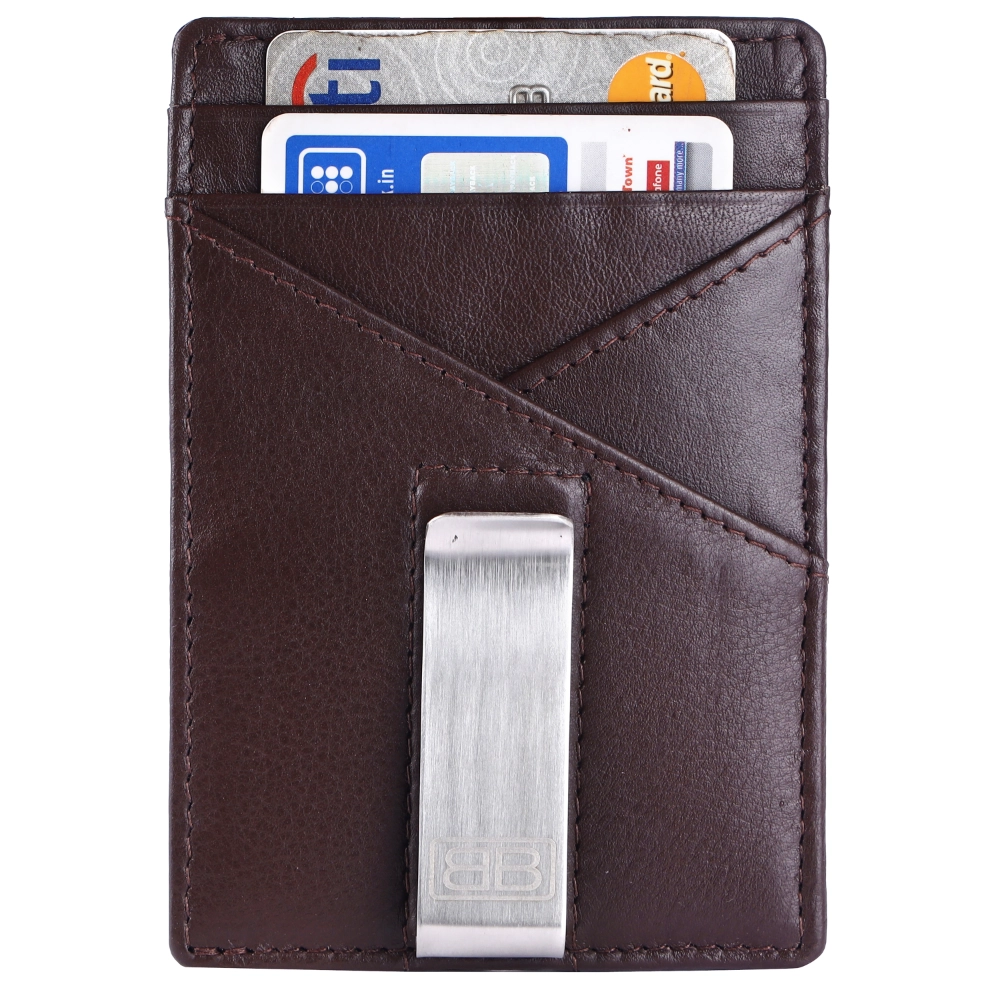 RFID Blocking Card Holder Wallet with Metal Money Clip - Image 3
