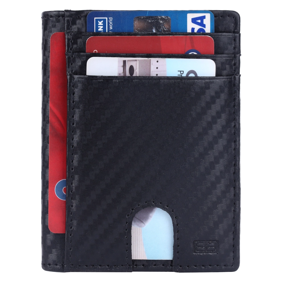 RFID Protected Pull Strap Leather Card Holder Wallet - Image 6