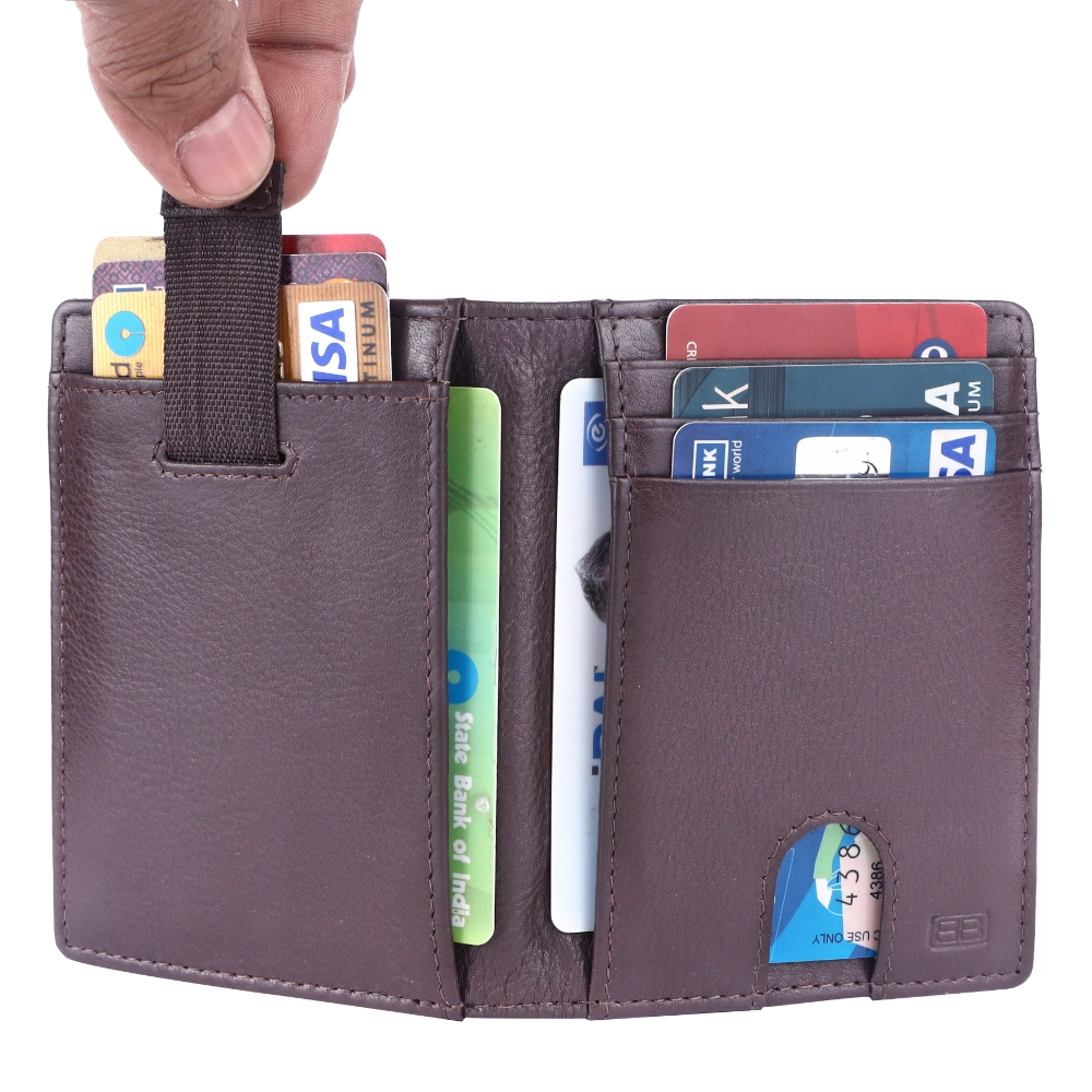 RFID Protected Pull Strap Card Holder Wallet for Men Slim - Image 4