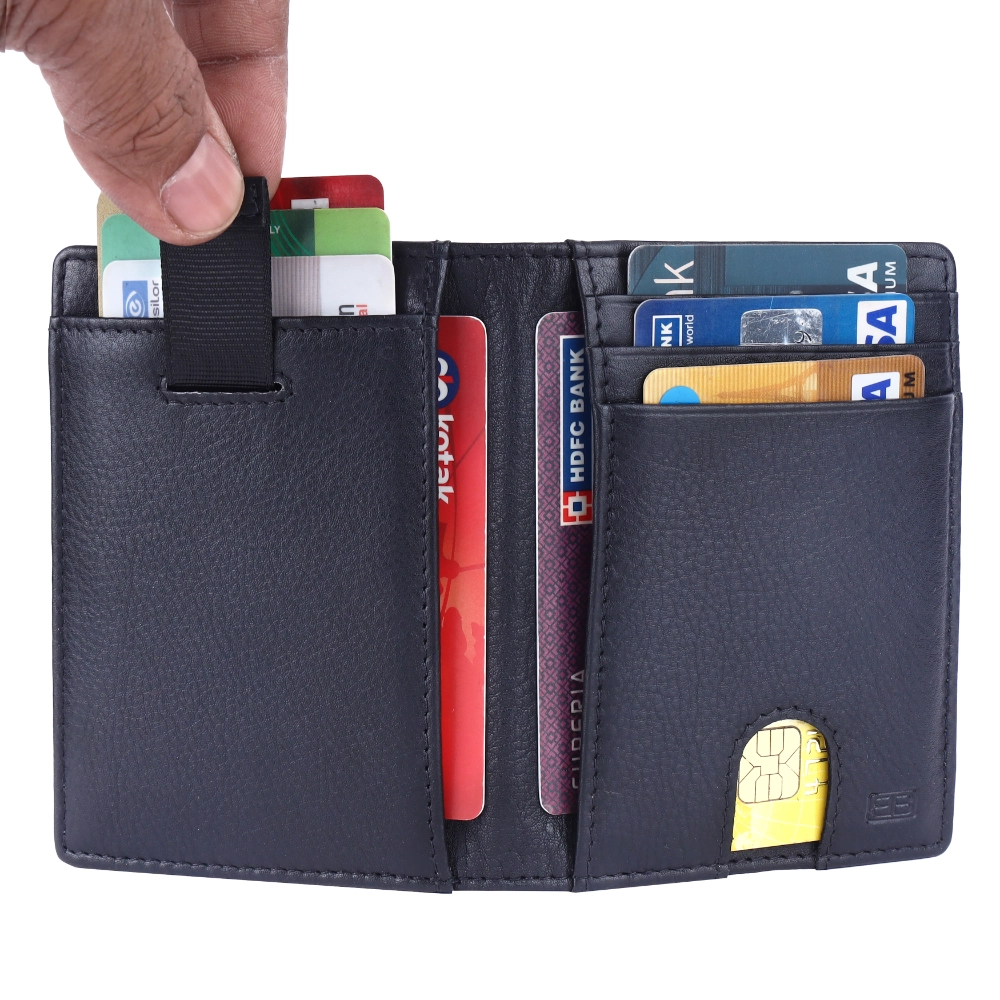 RFID Protected Pull Strap Card Holder Wallet for Men Slim - Image 8