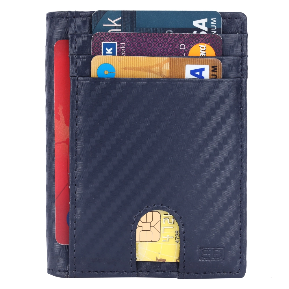 RFID Protected Pull Strap Leather Card Holder Wallet - Image 2