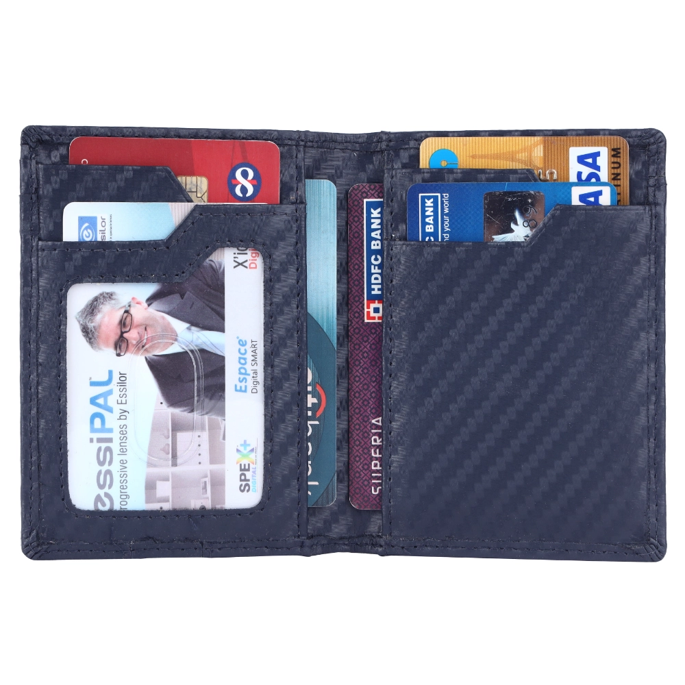 RFID Protected Pull Strap Leather Card Holder Wallet - Image 3