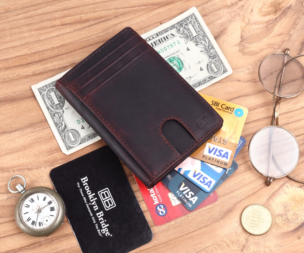 Slim RFID Protected Pull Strap Wallet for Cards & Cash - Image 7