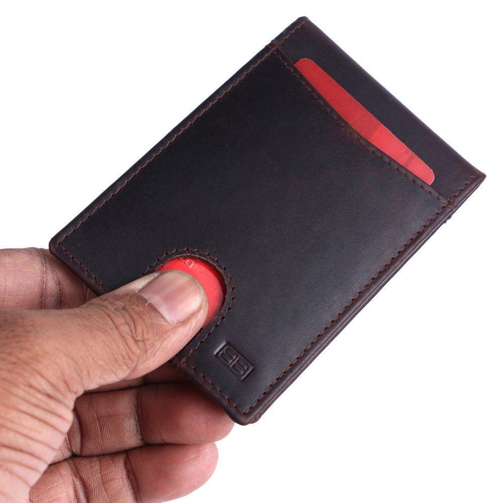 RFID Protected Men's Leather Money Clip Card Holder - Image 6