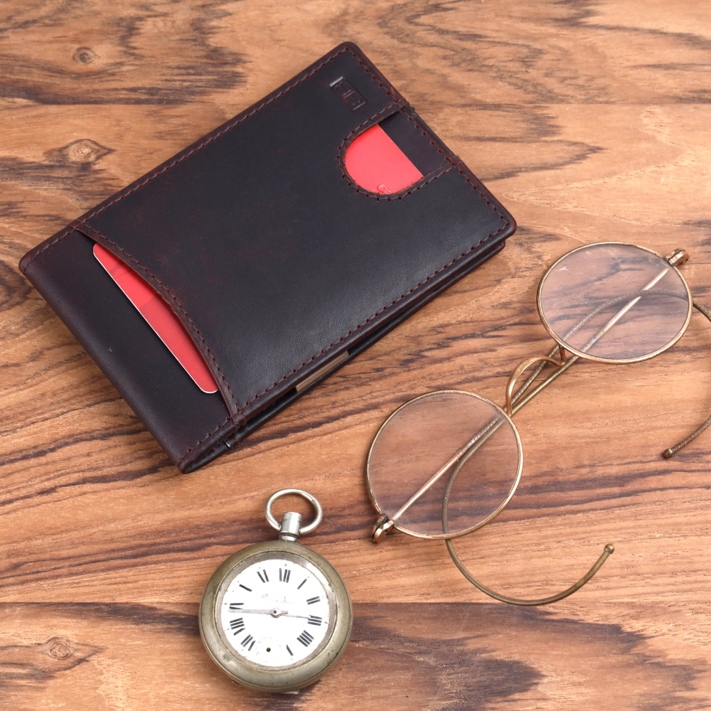 RFID Protected Men's Leather Money Clip Card Holder - Image 8
