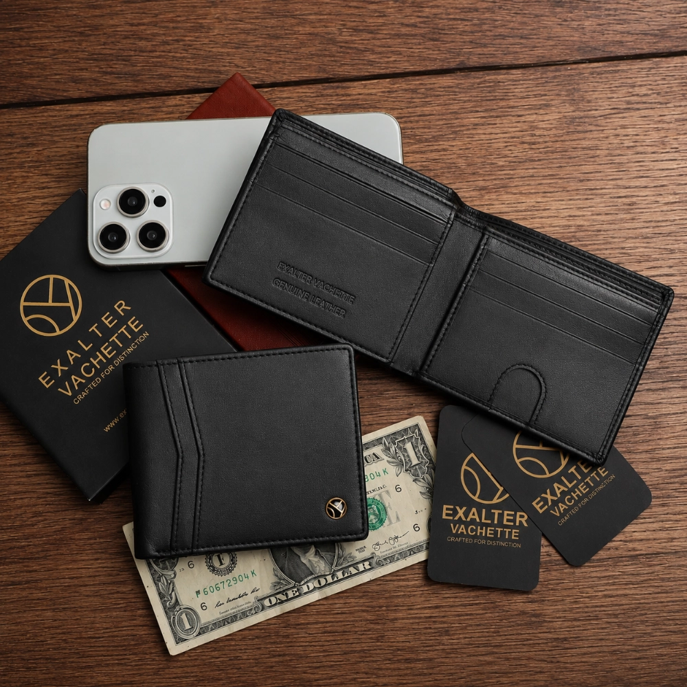 Slim RFID Protected Bifold Wallet with ID Window for Men - Image 7
