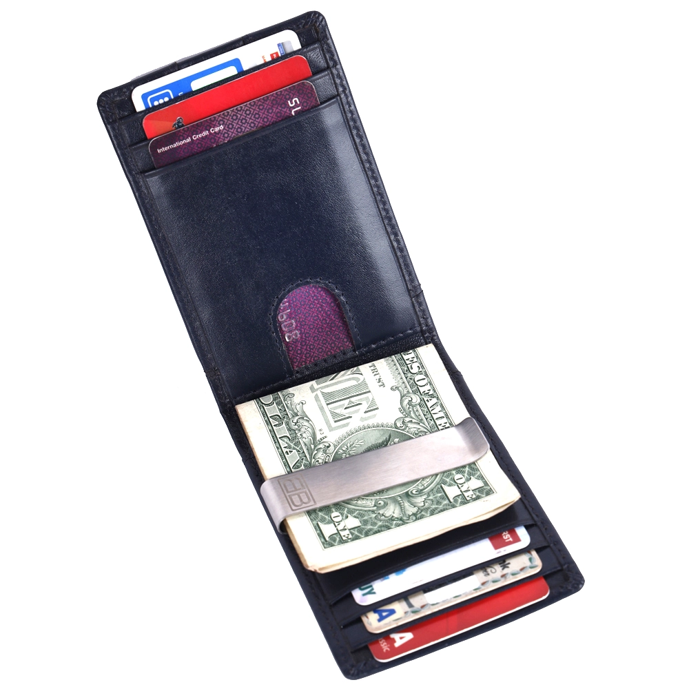 Slim RFID Money Clip Wallet | Leather Card Holder for Men - Image 3